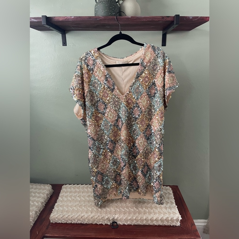 By Together Sequin shift dress